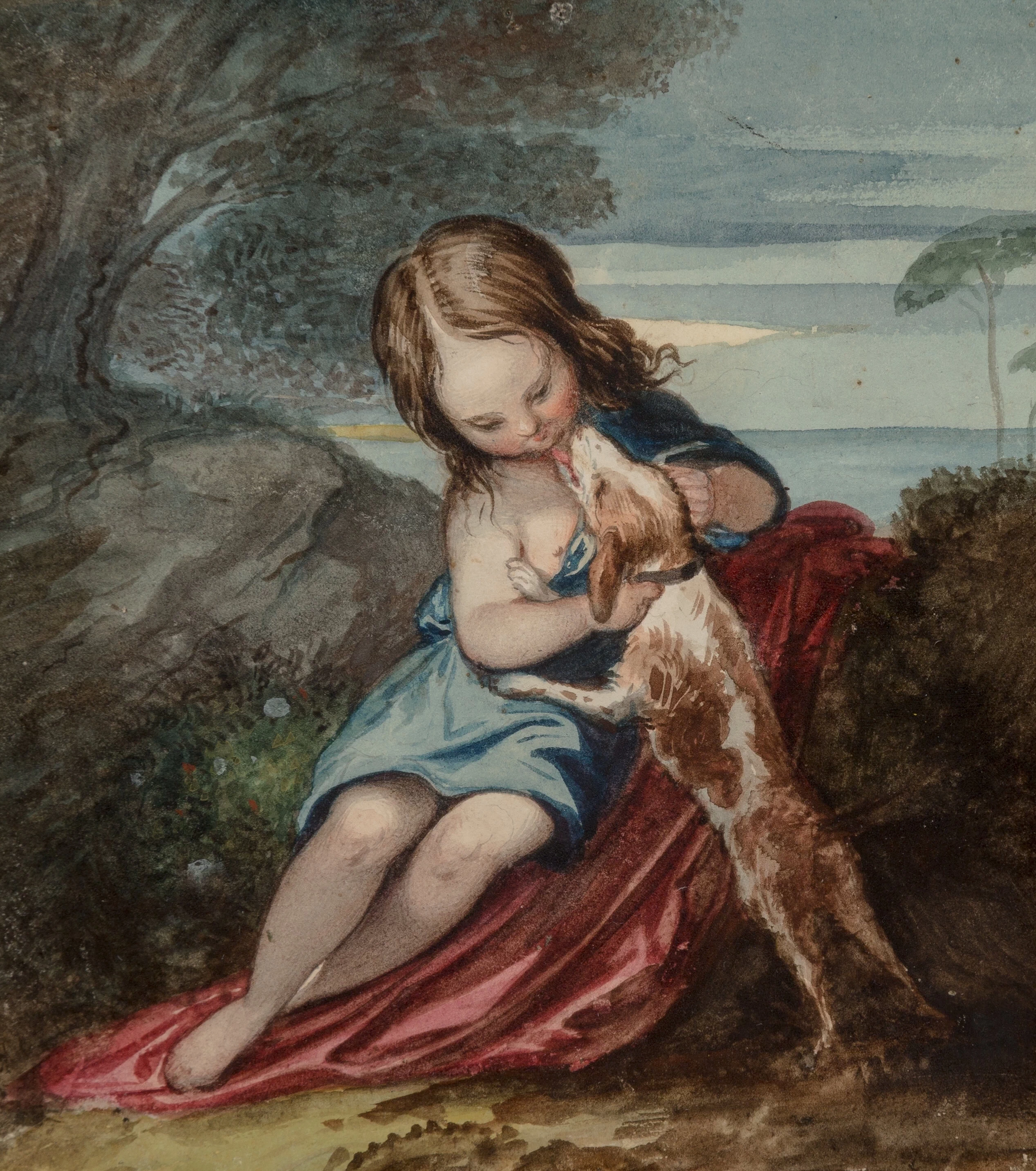 Bambino piccolo e il suo cane